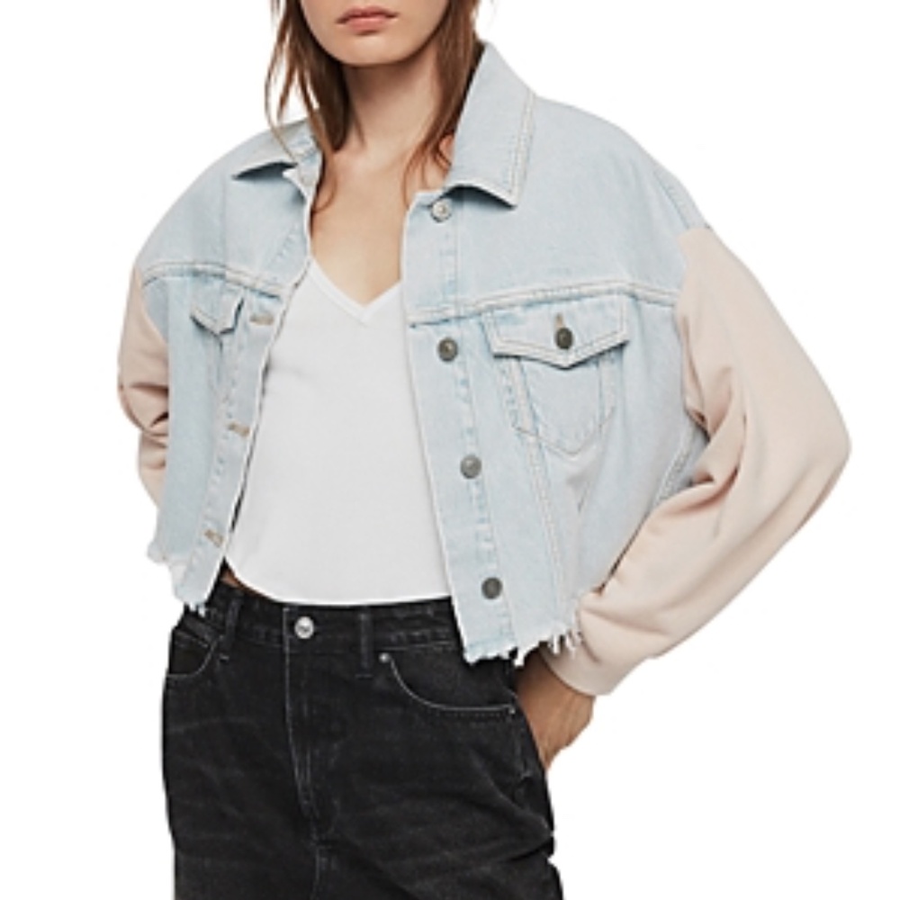 All Saint Anders cropped denim jacket XS/S